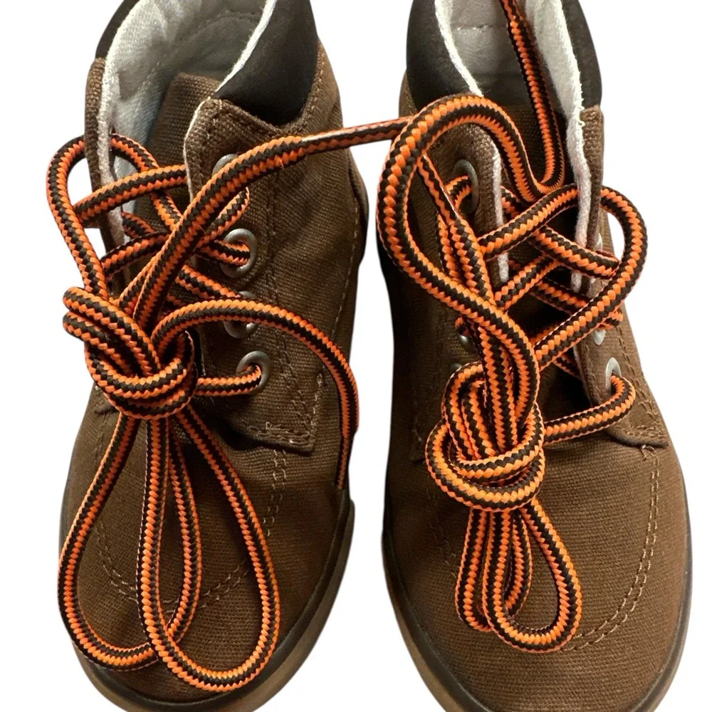 Gymboree Boys Light Brown Canvas Fall Boots/Hi Top Sneaker Toddler S6 Preowned